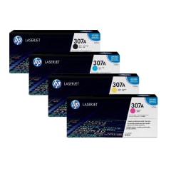 HP Toner-Set 307a bestehend aus je 1x Cyan, Magenta, Yellow und Schwarz