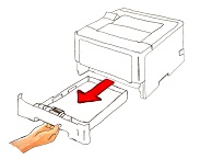 Ziehen Sie die Papierkassette aus dem Drucker.