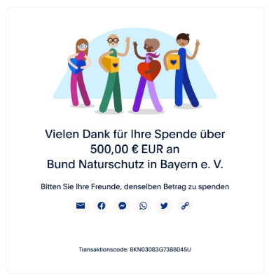 CNW Spendenaktion rund um den Gründonnerstag bringt dem bund Naturschutz 500 €