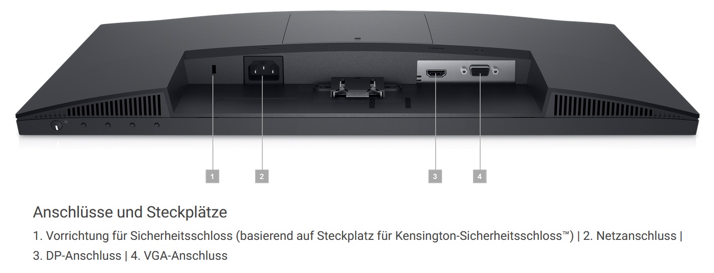 Dell 22 Monitor (E223HN) - Anschlüsse