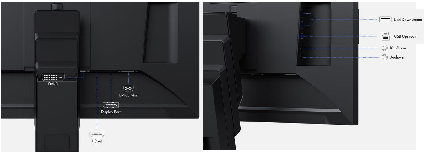 EIZO FlexScan EV2451 Anschlüsse