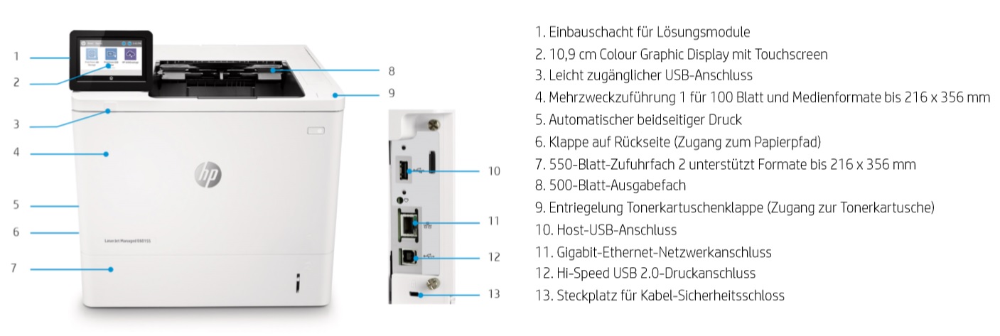 HP LaserJet Managed E60155dn Produktansicht