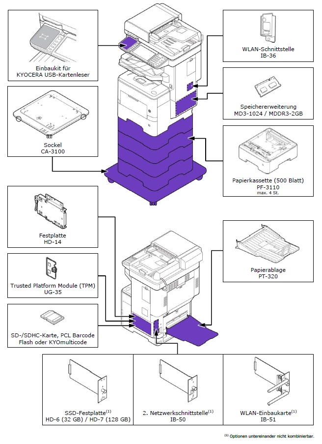 Kyocera Ecosys M3860idnf Konfigurationsoptionen