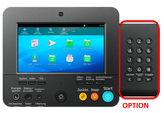 Kyocera TASKalfa 508ci Bedienpanel mit optionalem Ziffernblock