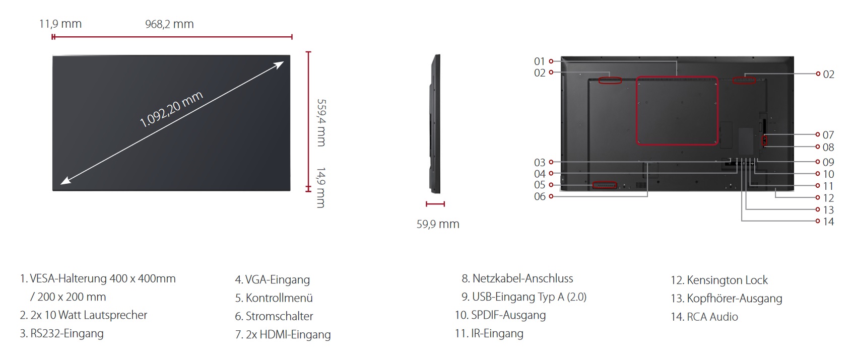 ViewSonic CDE4302 Produktansichten